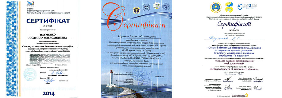 Свідоцтво атестації лікаря гастроентеролога